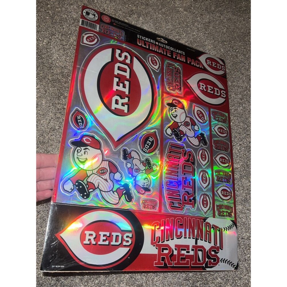 Vtg Cincinnati Reds Stickers Autocollants Ultimate Fan Pack 2000 Halo graphic